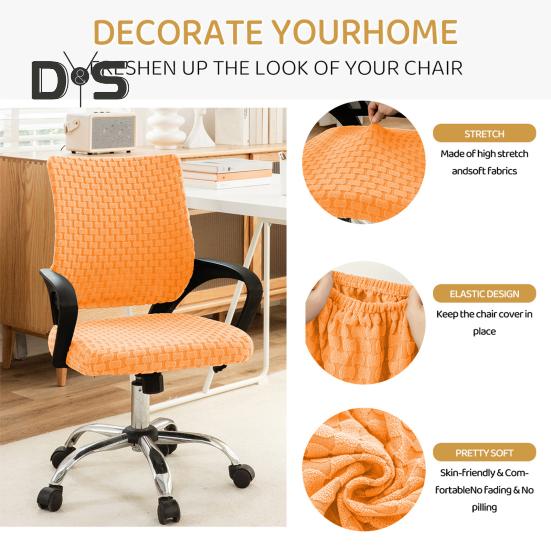 Computer Chair Cover Split Stretchy Office Chair Cover Universal Desk Task Chair Cover Fitted Slipcover for Home Office Rotating Chair