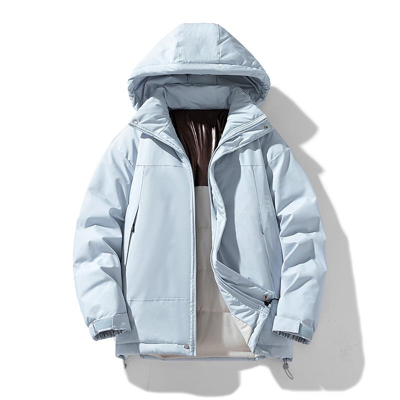 Men Women Winter Cotton Padded Jacket Female Casual Cargo Overcoat Hooded Short Graphene Parkas