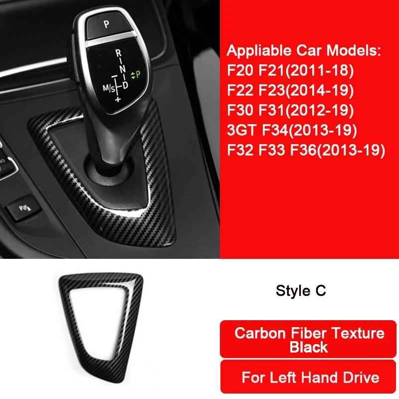 Tekstura włókna węglowego ABS gałka zmiany biegów samochodu osłona hamulca ręcznego pokrywa osłonowa akcesoria dla BMW F30 F10 F20 F34 F07 X3 X4 X5 X6