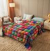 1pc Comfortable Flannel Exquisite Vintage Colorful Patchwork 2D Printed Blanket Home Decor High-Definition Digital Throw Blanket
