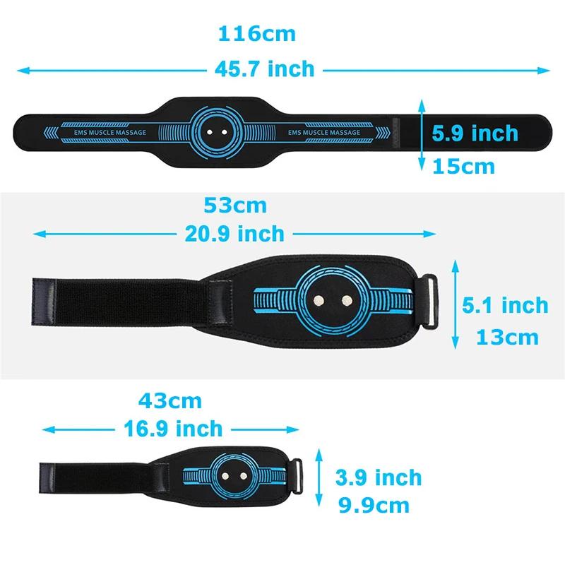 ABS Muscle Electric Stimulate Machine Abdominal Tariner Workout Equipment Transportable Stomach Workout Blet for Home Office Fitness