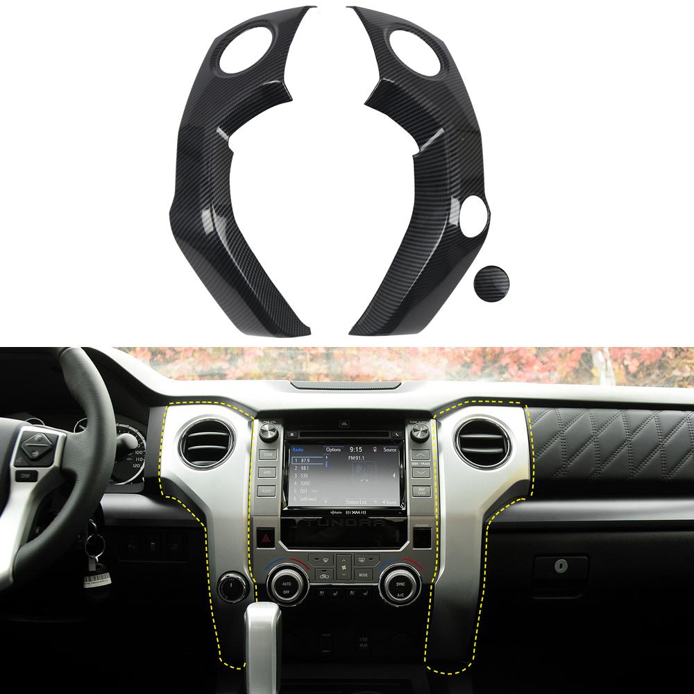 ABS-Armaturenbrett-Seitenlüftungsgitterabdeckung in Carbonfaser-Optik für Toyota Tundra 2014-21