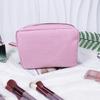 Striped Seersucker Cosmetic Bag - Indian Style Travel Toiletry Pouch