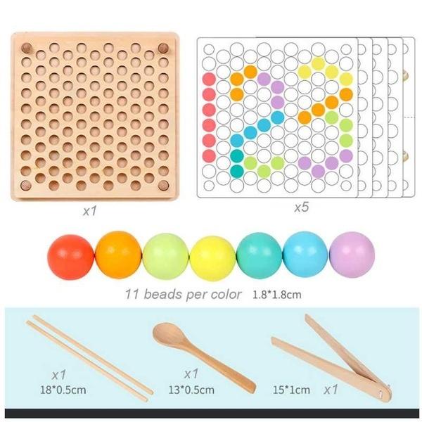 Deti Rané vzdelávanie Vzdelávacie Montessori Triedenie farieb Drevené hračky Ruky Tréning mozgu Klip korálky Matematická hračka Hra pre deti