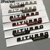 BITURBO 4MATIC+ Red Plus Car Styling Fender Emblem Badge Sticker Decal for C CLA CLS E G M S ML SLK Class W211 W203 W204 W163