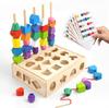 MFDXWCV Educational Toy, Montessori Toy, Stringing Toy, Ages 1, 2, 3, Birthday Present, Baby Toy, Children's Toy, Wooden Toy, Shape Recognition, Boys,
