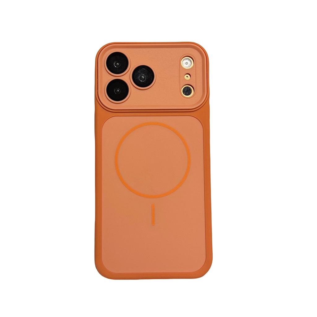 Two-Tone Skin-Feel Magnetic Phone Case with Large Camera Cutout, Shockproof Cover for IPhone 17 Pro Max / 16 Pro / 15 Pro