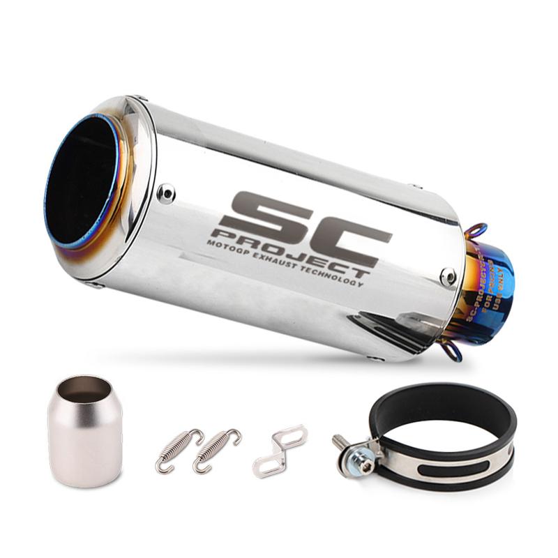 Motorcycle Exhaust Muffler Pipe Stainless Steel Tail Pipe Replacement Compatible For R3 R1 ATV Dirt Bike Street Bike