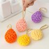 Boule de Bain Éponge de Bain Respirante Moelleuse avec Design de Massage Circulaire par Points d'Acupuncture Serviette Douce Exfoliante Apaisante pour les Pores à 360 Degrés