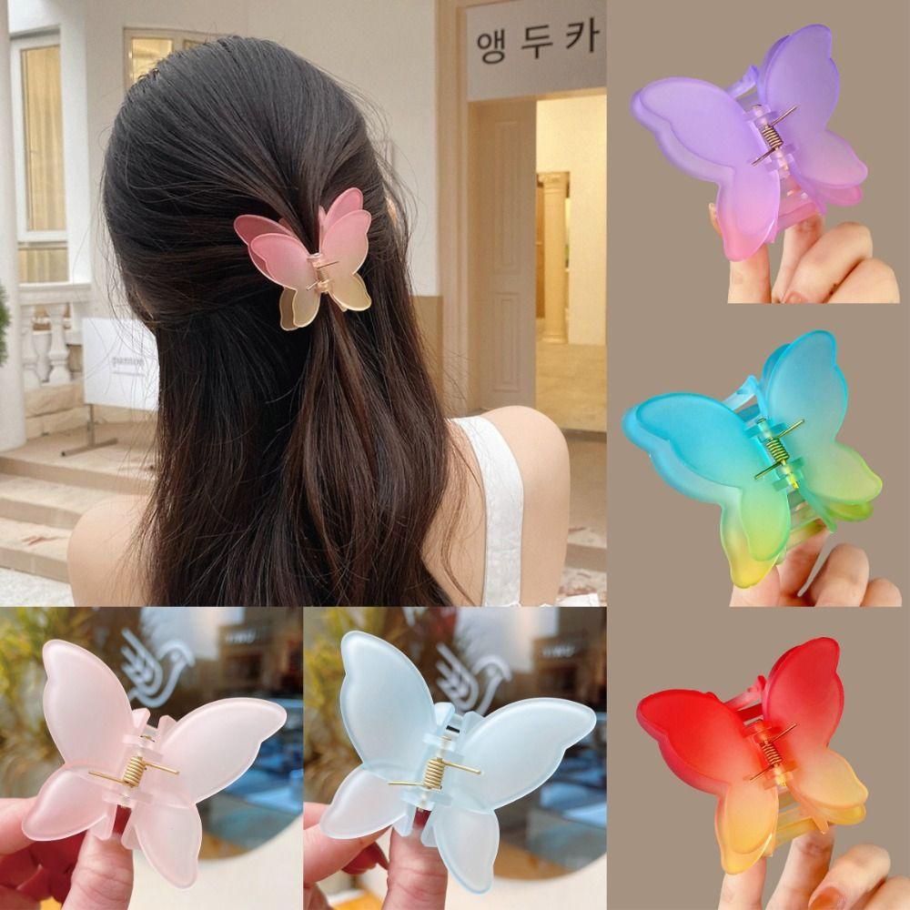 Gradient Butterfly Hair Claw Clip Colorful Barrette New Hairpin Women