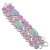 Pink Triplet Opal Handmade 925 Sterling Silver Bracelet 7-8" Z9T91