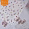 Tomoni Luxury Embossed Nail Stickers: Retro Pink Flower Design