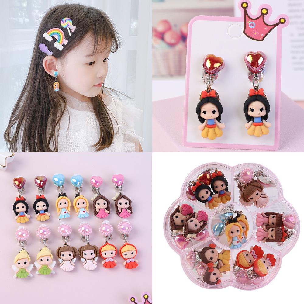 Children's Without Ear Holes Earrings Little Girls Cute Tassel Princess Pearl Earrings Jewelry Gift Fringe Ear Clip Eardrop