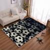Fußball bedruckter Teppich für Wohnzimmerdekoration, Schwarz Weiß Geeignet zur Verwendung als Anti-Rutsch-Matte für Wohnzimmer, Schlafzimmer, Sofas