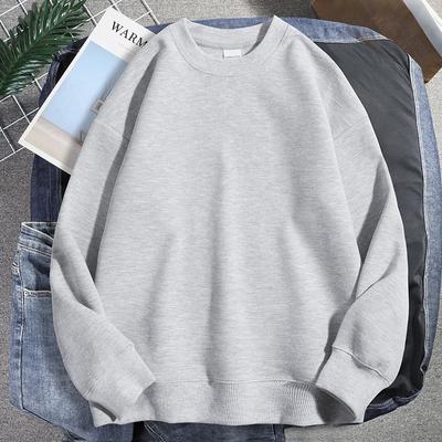 Women's Fall Loose Round Neck Pullover Sweatshirt Solid Color Casual Top
