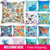 Ocean World Pattern Turtle Coral Shell Animal Square Cushion Covers Suitable For Home Living Room Sofa Office Decorative Pillows
