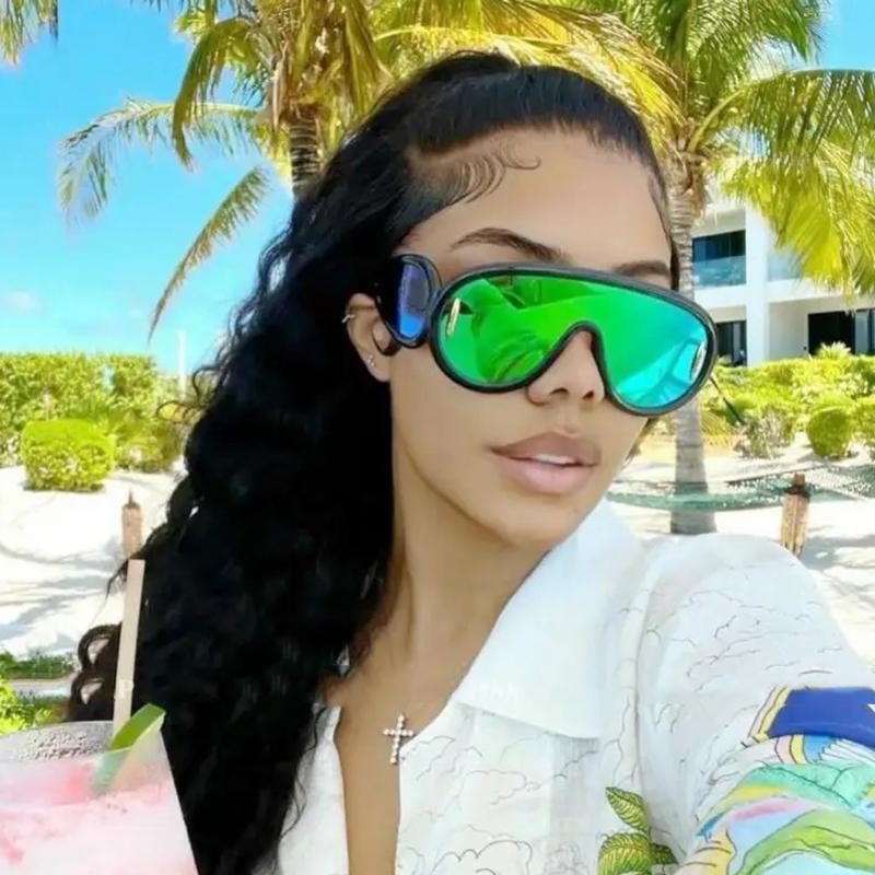 Y2K Vintage Designer Oversized Pilot Sunglasses Ladies For Men Fashion Mirror Shades Trendy Punk Cool Sun Glasses UV400