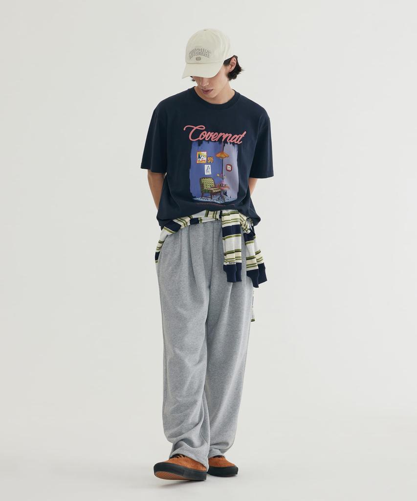COVERNAT C Logo Wide Sweatpants Black