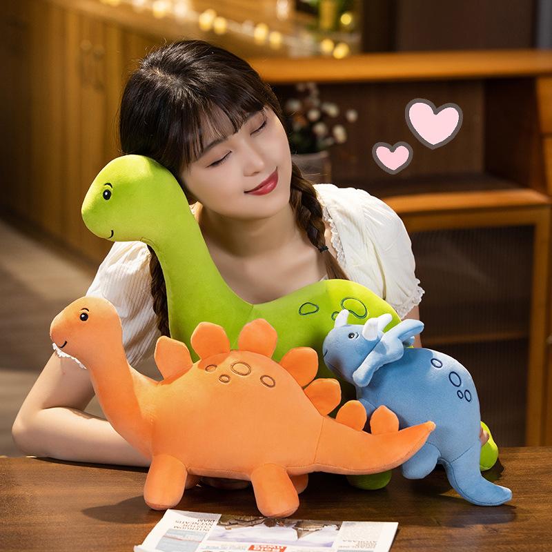 Cartoon Colorful Dinosaur Plush Toy Cute Stuffed Animals Triceratops Plushies Kawaii Soft Kids Toys for Boys Girls Home Decor