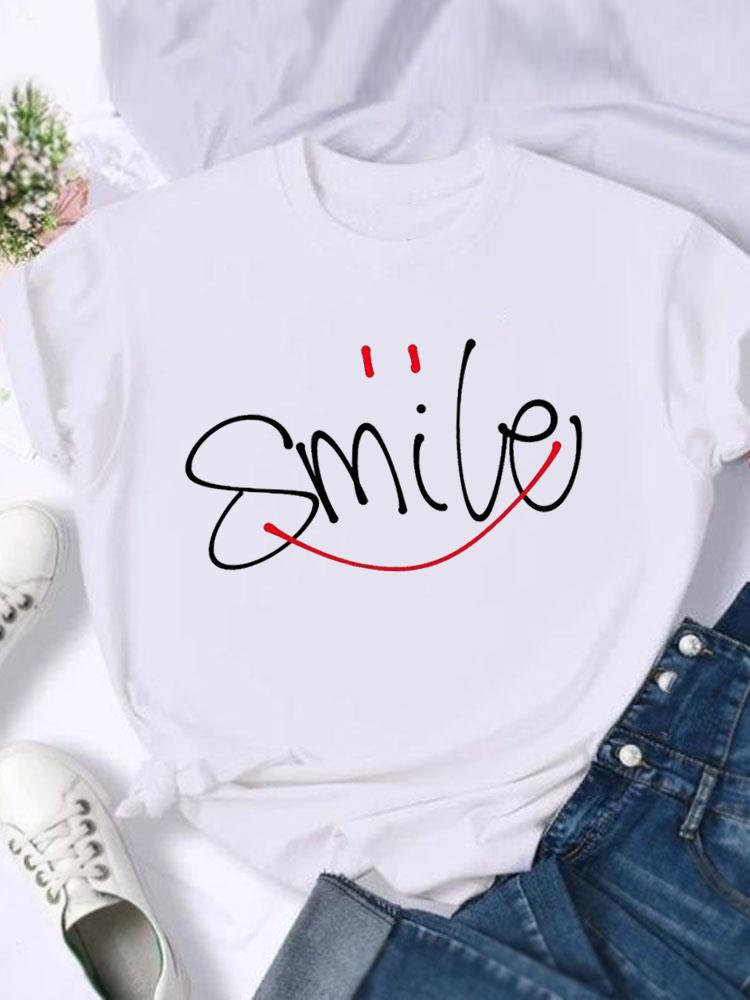 (Asian Size) T Shirt Clothing Sweet Love Cute 90s Style Casual Fashion Print Female Casual Women's Top Graphic Tee Short Sleeve T-shirts