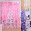 Home Window Door Sunflower Pastoral Room Decoration Sheer Voile Divider Curtain