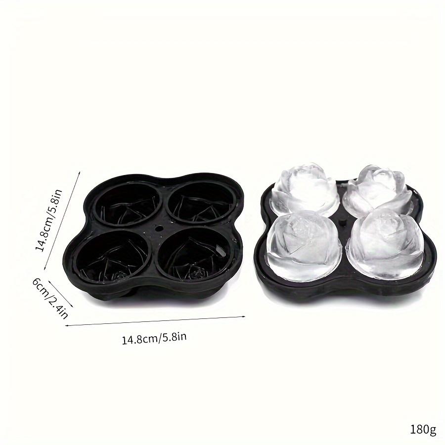 1pc 3D Skull Silicone Ice Cube Mold, Halloween Skull Ice Maker, Whiskey Ice Cube Tray, 4-Cavity DIY Ice Cube Mold