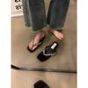 Mode Sommer Neue Mode Sandalen Strass Pantoletten mit Blockabsatz Damen Kopf mit Strandsandalen Sandalen Bequeme Schuhe