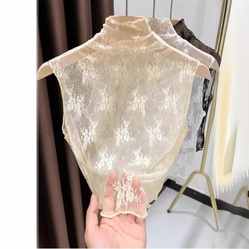 Fake Collar Fashion Lace Floral Fake Collar Detachable Gauzy False Collar Casual All-match Half High Collar Women