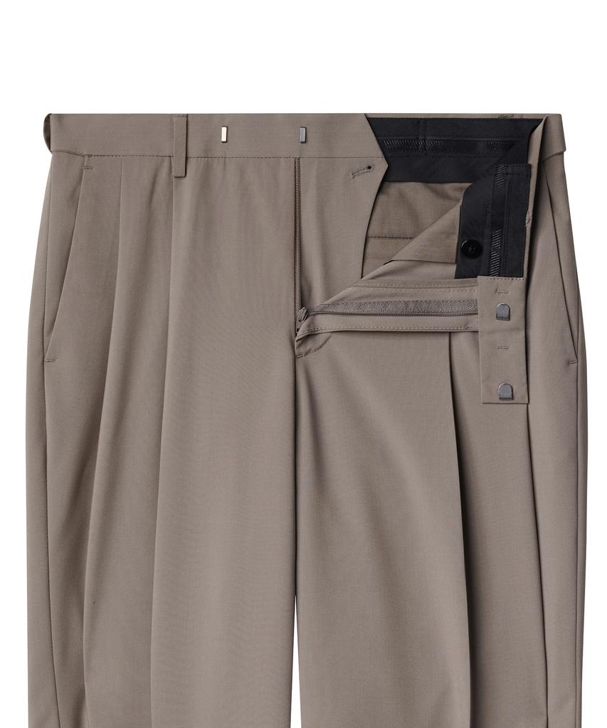 MUSINSA STANDARD [Cooltandard] Real Wide Hidden Elastic Waist Slacks [Dusty Beige]