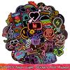 50 Pcs Neon Light Sticker Anime Icon Animal Cute Decals Stickers for Laptop Suitcase Guitar Fridge