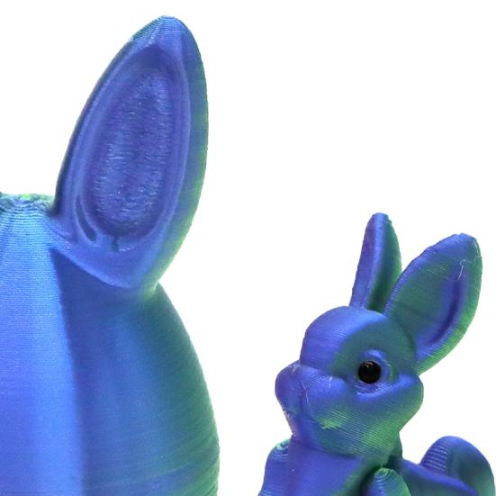 Easter Rabbit Ear Egg Ornament with Articulated Bunny Inside 3D Printed Movable Joints Rabbit Figurine Fidget Toy Easter Holiday Party Decoration