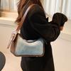Retro kontrastní barevná kabelka do podpaží, nová všestranná luxusní velkokapacitní crossbody taška, elegantní dámská kabelka do práce, trendy