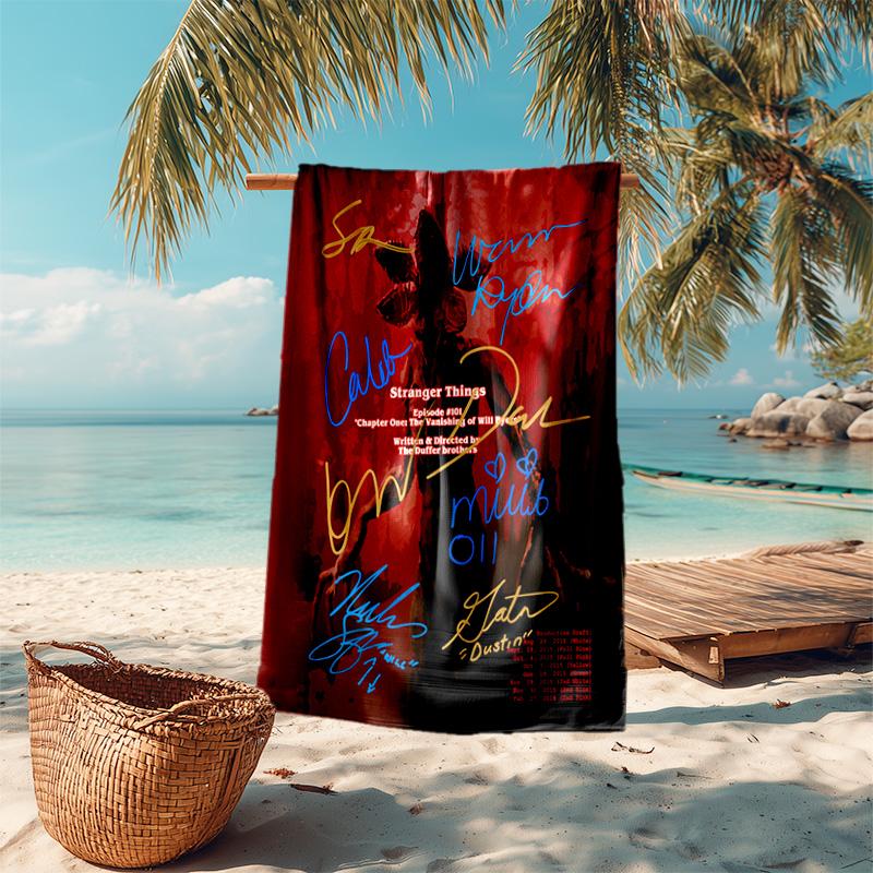 Halloween Horror Thriller Theme Stranger Things Soft Beach Towel Outdoor Camping Vacation Swinging Beach Scarf Decorative Blanket B17