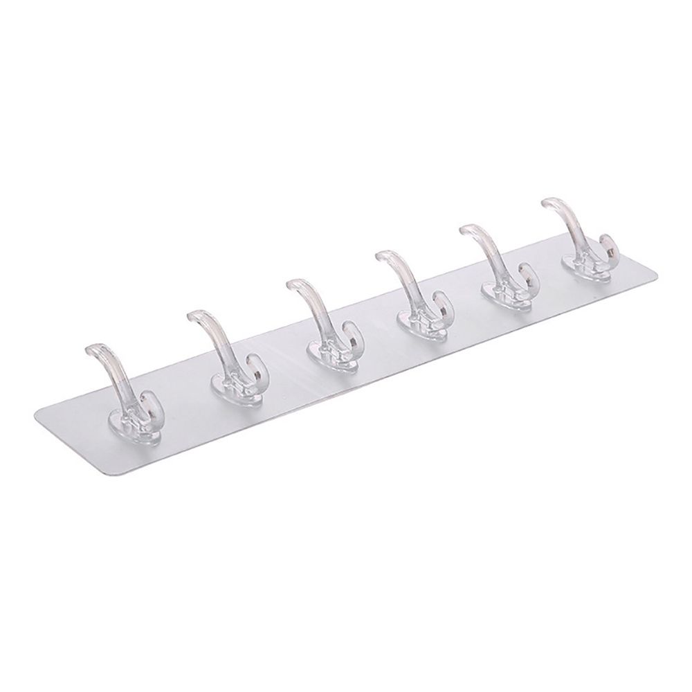 for Bathroom,Kitchen Autohesion Transparent Wall Hooks Storage Rack Clothes Hanger Key Holder