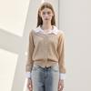 Hiikeu Wool Knit Off-Shoulder Cardigan_Light Beige