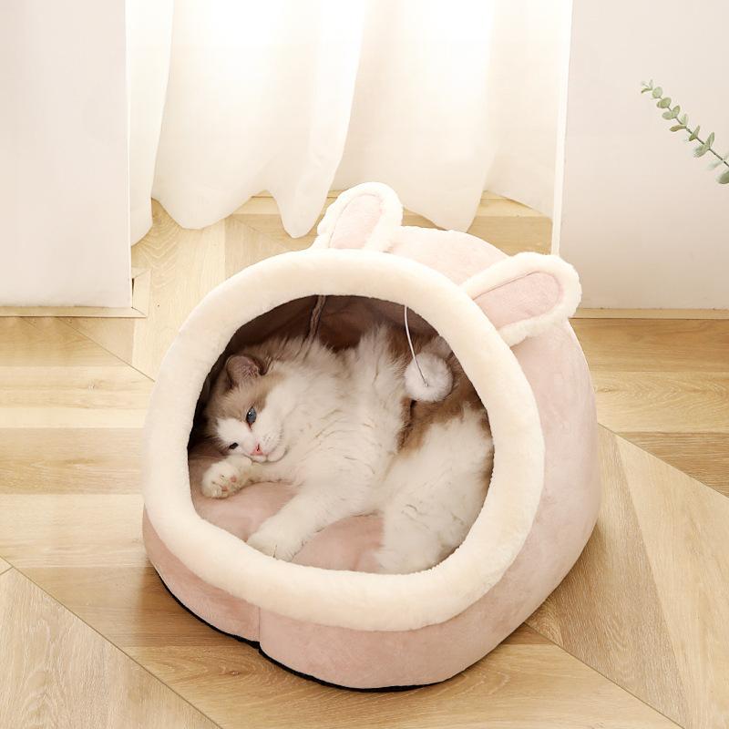 Large Space Cat House Cat Sleeping Supplies for Kittens Warm Cat Nest In Winter Comfortable and Semi Enclosed Teddy Dog Nest