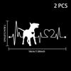[Q]2PCS Car Sticker Pet Cat Heartbeat Lifeline Creative Truck Automobiles Motorcycles Exterior Accessories