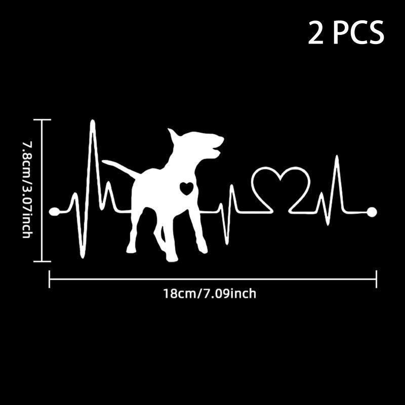 [Q]2PCS Car Sticker Pet Cat Heartbeat Lifeline Creative Truck Automobiles Motorcycles Exterior Accessories