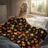 Autumn Maple Leaves Flannel Blanket Warm Soft Halloween Christmas Decorative Couch Warm Cozy All-Season Gift