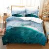 Dekbedovertrek Zee Golf King/Queen Maat 3D Blauwe Oceaan Spray Golven Beddengoedset voor Kinderen Tieners, Azuur Zeewater Zacht Dekbedovertrek