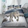 Běhání Sněžný levhart Povlečení Set UK Jednolůžko Dvojlůžko Queen US Twin Full King Size pkm Set ložního prádla