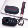 Silicone Key Fob Cover with Keychain for 4-button Flip Remote, Anti-Scratch & Anti-Drop Protective Case for Jeep Renegade Compass for Fiat 500X Toro