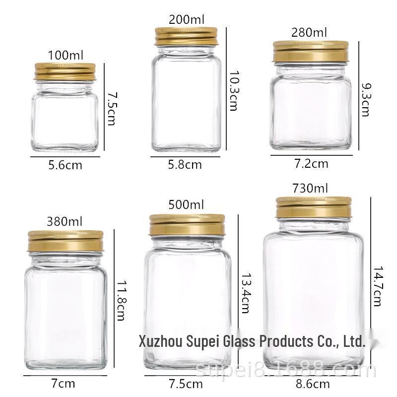 Aluminum Lid Glass Bottle: Food-Grade Jar for Honey, Jam, Autumn Pear Paste, Yu Ling Paste & Rejuvenating Cream.