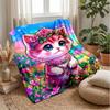 Fantasy Winged Cats Theme Blanket Lightweight Warm Flannel Blanket Decorative Throw Blanket for Home Decoration