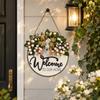 Flower Welcome Sign Wooden Wall Art Gifts Hanging Decoration  Home Decor