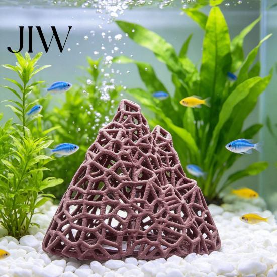 Plastic Mountain Decor Aquarium Shrimp Hide, 3D Printed Hollow Mountain, Small Fish Tank Landscaping Supplies Hideout Cave, Ornament Shelter for Betta