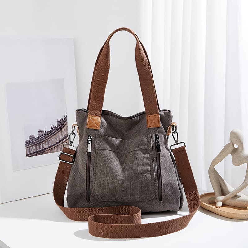 New fashion canvas large capacity women's bag shoulder bag