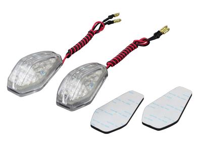 POSH 097002 Motorcycle Supplies, Paste Turn Signals, Aero LED Turn Signals, Stream Type (2 Pieces), Single Specification, Clear Lens