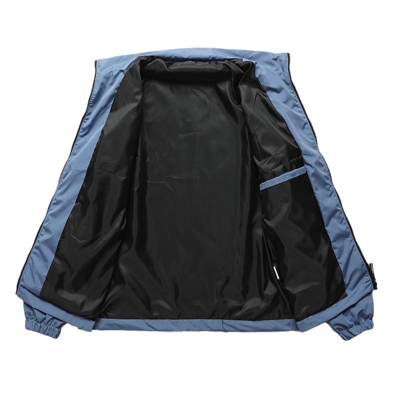 Printemps et Automne Nouveau Manteau Veste à Capuche Homme Décontracté Joker Ample Couleur Unie Sports de Plein Air