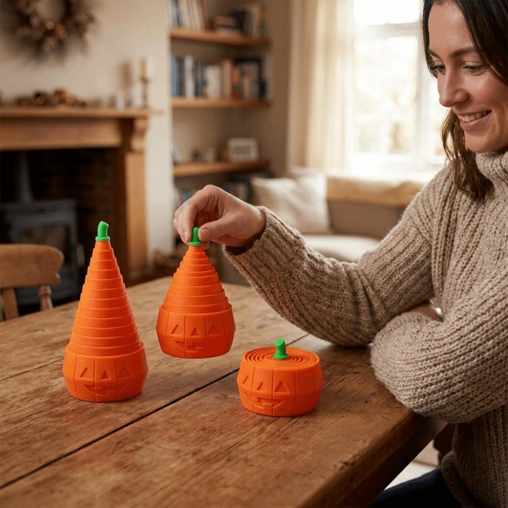 Funny Telescopic Pumpkin Toy Halloween Theme 3D Printed Pumpkin Toy Kids Gift